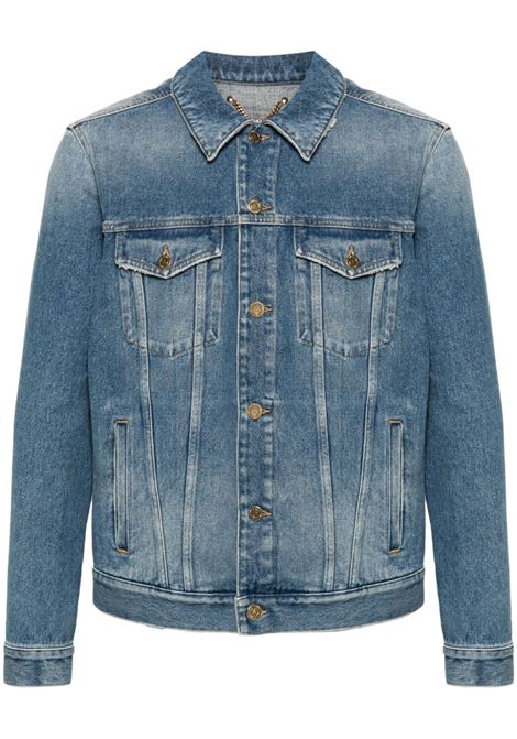 Blue stonewashed denim jacket - men